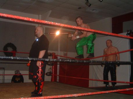 Shamus O'Flannery & Michael Morbid goes for a sneak attack on former LWA Champ Jordan Lacey