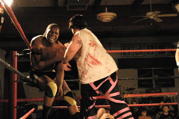 The Future “Donovan Ruddick punishes Childs for his attack on him the night before Photo Credit: Michael R Van Hoogstraat)