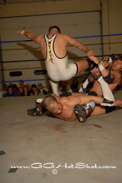 Hype Gotti had Sonjay Dutt where he wanted him until Jeremy Wyatt made his presence known. (Photo Credit Gary Giaffoglione)