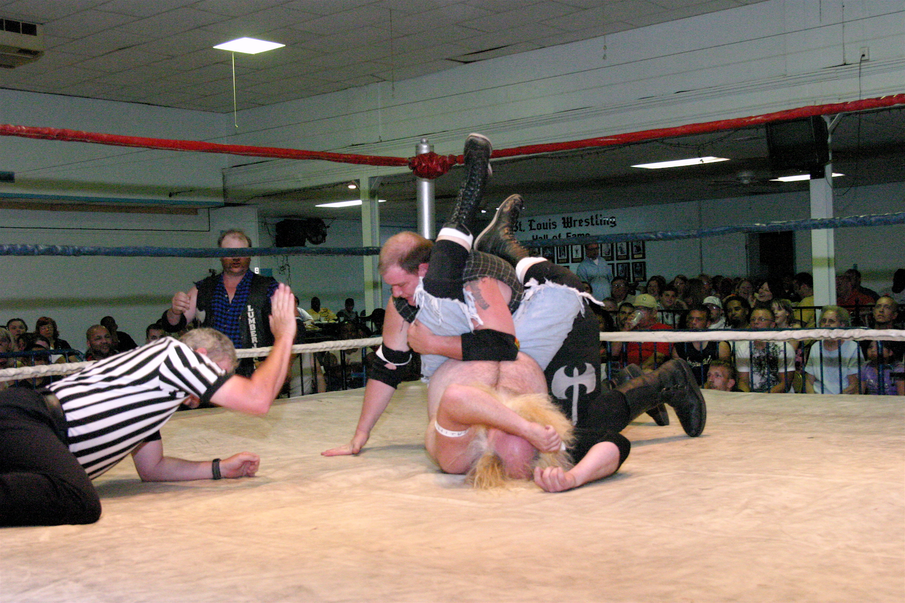 Lumberjack Abe steals a win to start the night. (Photo Credit by Mike Van Hoogstratt) 