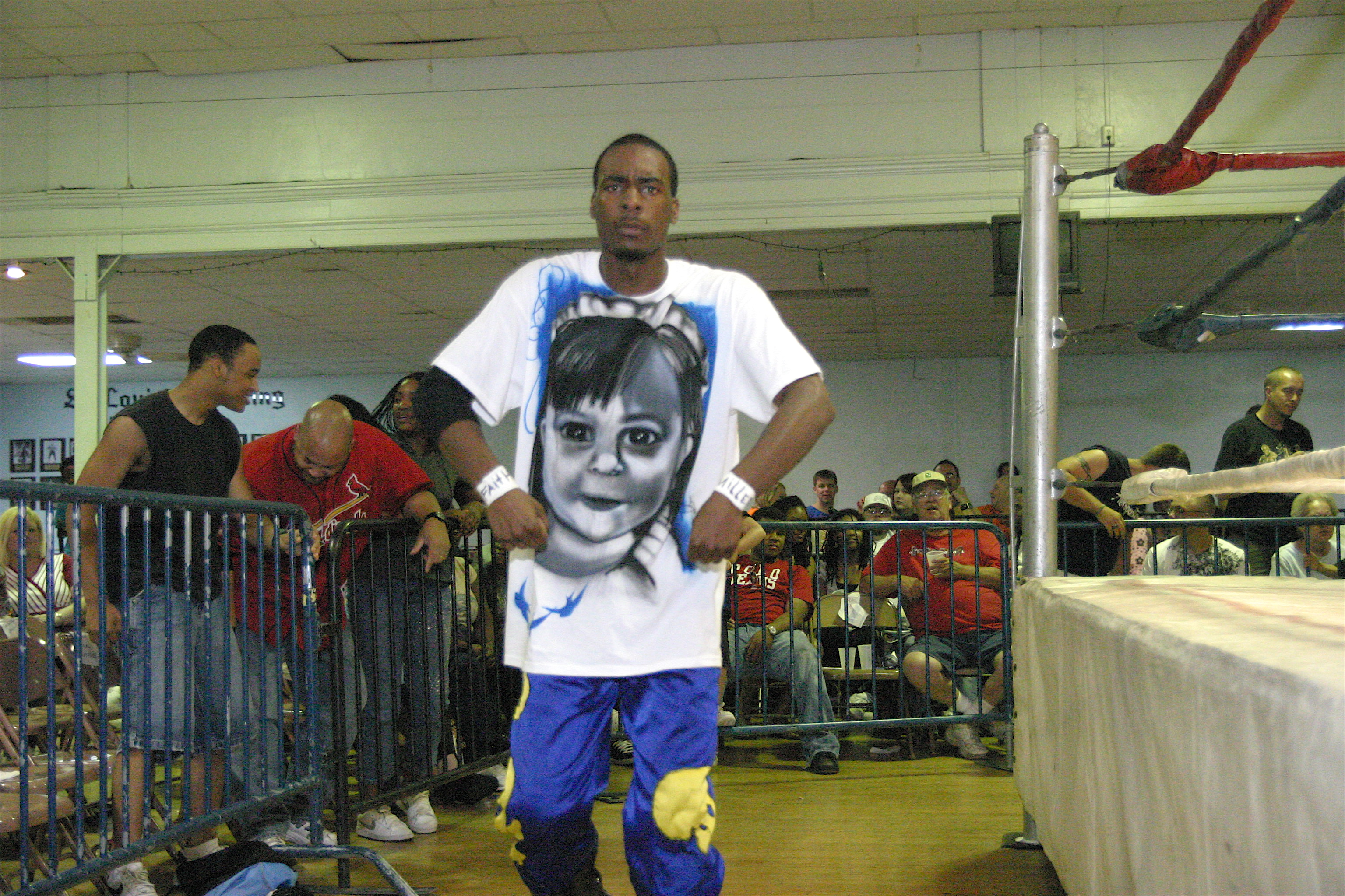 AJ Williams honors the memory of two year old Faith Miller, the niece of MMWA-SICW Ring Announcer Tim Miller (MMWA-SICW Ring Announcer Tim Miller)