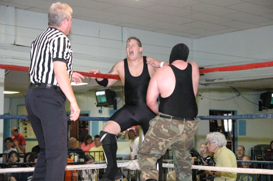 Waco punishes Johnny Blade in the corner but was able to pull out the big victory in the end. 