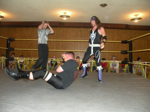 Knight Wagner punishes Brian Scrilla in a hard hitting match up.(Photo Credit Brian “Flair” Kelley)
