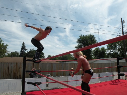  Mike Sydal shows the talented Nick Brubaker that he can hit him from everywhere. (Photo Credit Brian “Flair” Kelley)