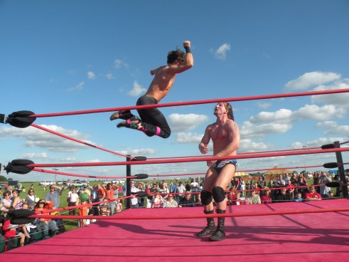 This pictures shows you that Mike Sydal is one of the most exciting young wrestler in the Midwest in action (Photo Credit Brian “Flair” Kelley)